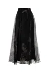 Zimmermann Hypnotic Floral Silk Organza Maxi Skirt In Black
