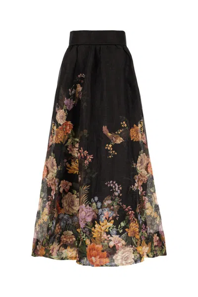 Zimmermann Skirts In Black Multi Floral