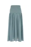 Zimmermann Light Blue Cotton Blend Hypnotic Skirt In Blue