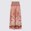 Zimmermann Wanderlust Patterned Silk Maxi Skirt In Brown