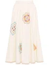 Zimmermann Ottie Guipure Lace-trimmed Cotton Midi Skirt In Crmu