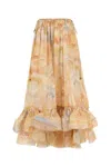 Zimmermann Printed Silk Skirt In Multi