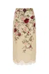 Zimmermann Cream Cascade Print Hypnotic Pencil Skirt In Multi