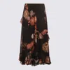 Zimmermann Hypnotic Asymmetric Midi Skirt In Brown