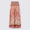 Zimmermann Wanderlust Patterned Silk Maxi Skirt In Orange