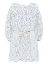 Zimmermann Sky Blue Coco Lace Mini Dress In Blue