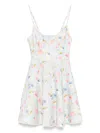 Zimmermann Lucky Lace-trimmed Floral-print Linen Mini Dress In Blue
