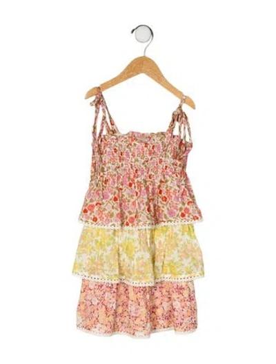 Pre-owned Zimmermann Babies' Sleeveless All Over Print Dress In Pink