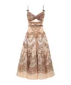 Zimmermann Crush Twist Front Midi Dress In Nude