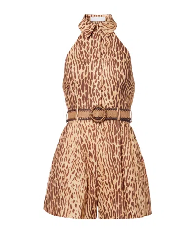 Zimmermann Sleeveless Jumpsuit In Brown
