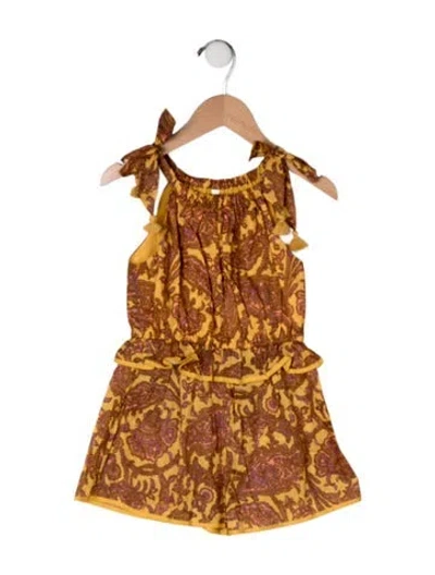 Pre-owned Zimmermann Babies'  Sleeveless Pattern Dress In Yellow