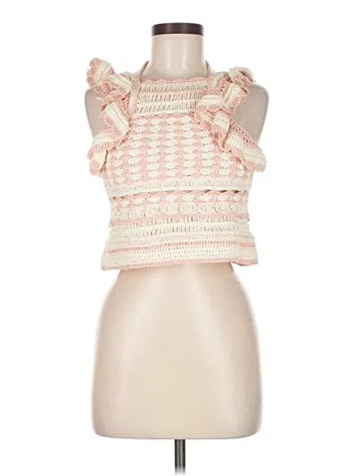 Pre-owned Zimmermann Sleeveless Top Pink Strapless Neckline Tops