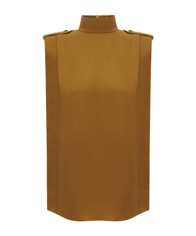 Zimmermann Sleeveless Tuck Shirt In Green