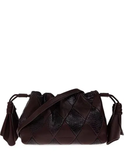 Zimmermann Small Cloud 91 Patchwork Crossbody Bag In Burgundy