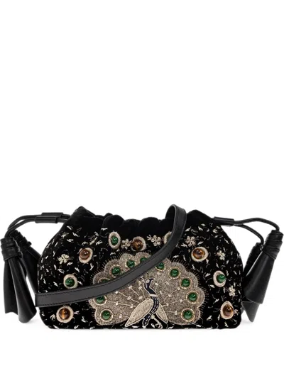 Zimmermann Small Cloud 91 Peacock-embroidered Bucket Bag In Animal Print