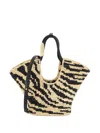 Zimmermann Goldentime Small Leather-trimmed Raffia-jacquard Tote