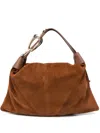 Zimmermann Womens Tan Trampoline Small Hobo Suede Shoulder Bag