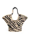 Zimmermann Womens Black Zebra Goldemtine Small Raffia Tote Bag
