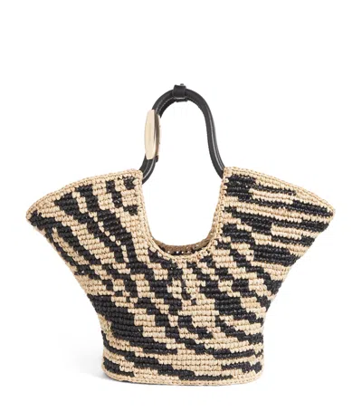 ZIMMERMANN SMALL RAFFIA ZEBRA TOTE BAG