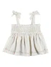 Zimmermann Smocked Ruffled Top In Neutral