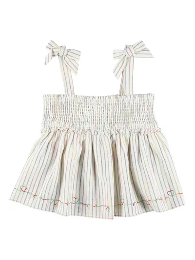 Zimmermann Kids' Smocked Ruffled Top In Neutral