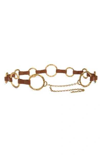 Zimmermann Solena Chain & Leather Belt In Gold
