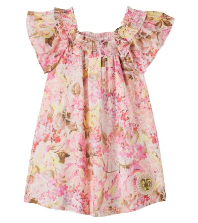 Zimmermann Solstice Floral Shirred Cotton Dress In Multi