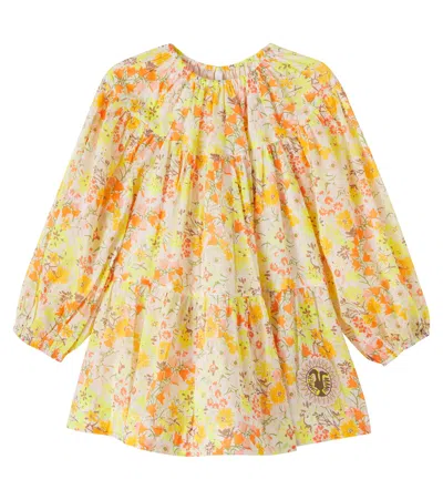 Zimmermann Solstice Floral Tiered Cotton Dress In Multi