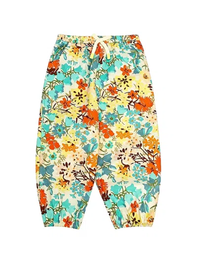 Zimmermann Kids' Solstice Floral-print Drawstring Trousers In Multi