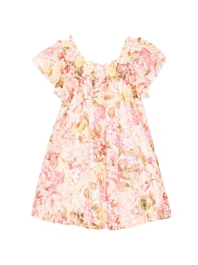 Zimmermann Solstice Kids Shirred Dress In Pink
