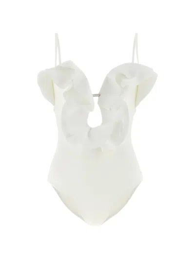 Zimmermann Solstice Cut Out One Piece Swimsuit Ring In White