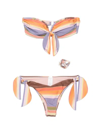 Zimmermann Solstice Scarf-tie Bikini In Orange
