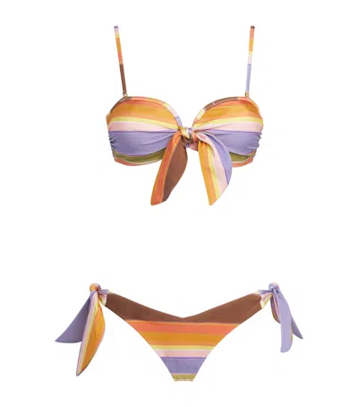 Zimmermann Solstice Stripe Scarf Bandeau Bikini