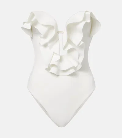 Zimmermann Solstice Swimsuit In White