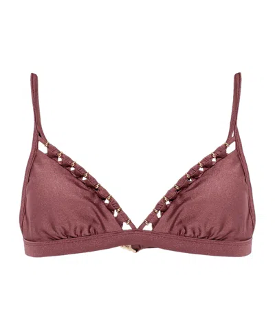 Zimmermann Spaghetti Strap Bikini Top In Red