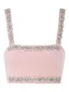 Zimmermann Square-neck Crystal-embellished Top In Pink
