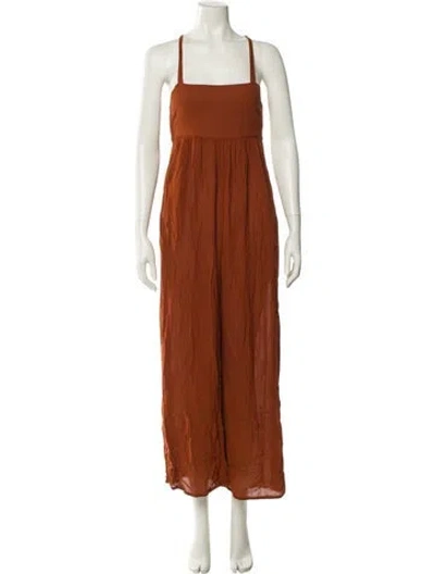 Pre-owned Zimmermann Square Neckline Jumpsuit In Brown