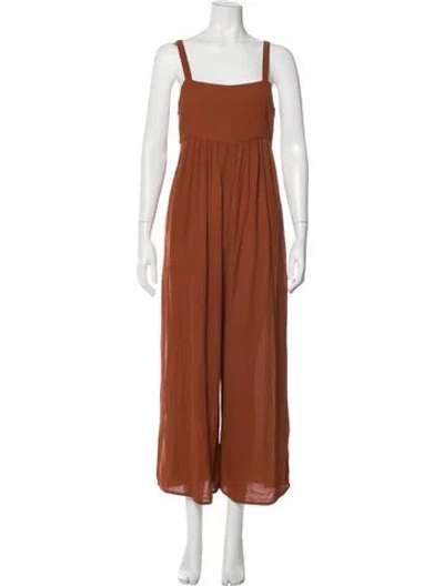 Pre-owned Zimmermann Square Neckline Jumpsuit In Brown