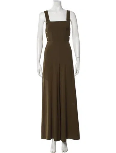 Pre-owned Zimmermann Square Neckline Jumpsuit In Green