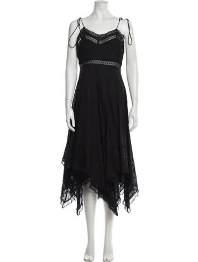Pre-owned Zimmermann Square Neckline Long Dress In Black