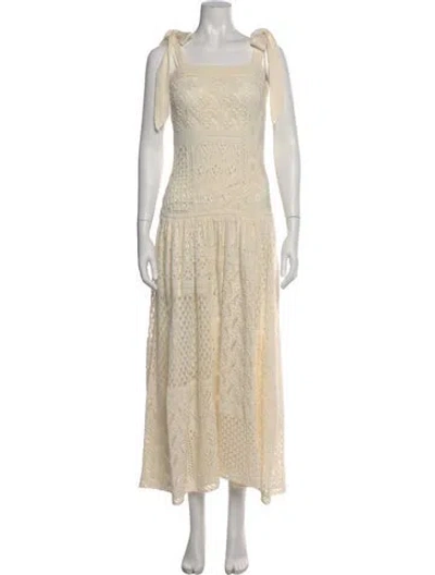 Pre-owned Zimmermann Square Neckline Long Dress In Neutral