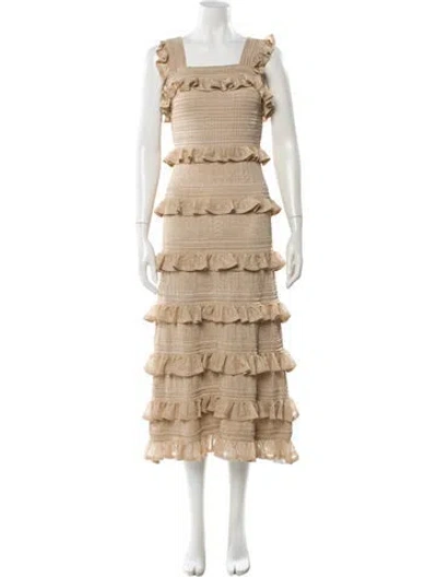 Pre-owned Zimmermann Square Neckline Midi Length Dress