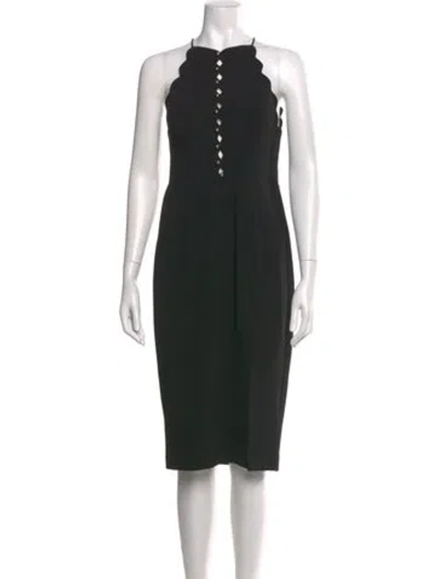 Pre-owned Zimmermann Square Neckline Midi Length Dress In Black