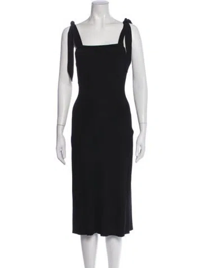 Pre-owned Zimmermann Square Neckline Midi Length Dress In Black
