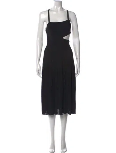 Pre-owned Zimmermann Square Neckline Midi Length Dress In Black