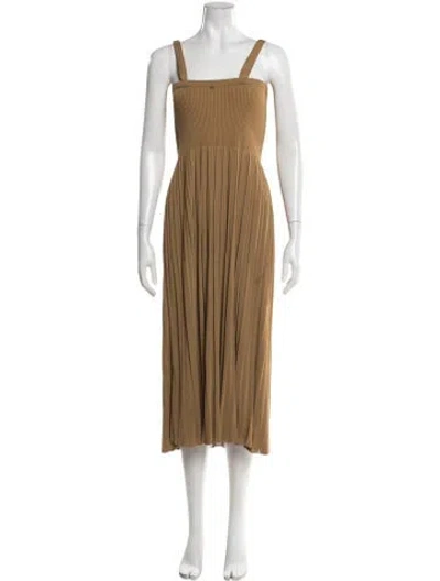 Pre-owned Zimmermann Square Neckline Midi Length Dress In Brown