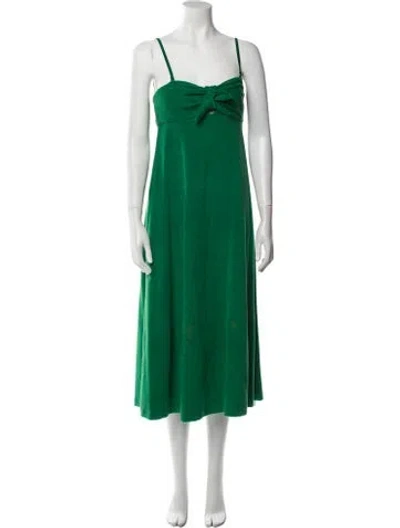 Pre-owned Zimmermann Square Neckline Midi Length Dress In Green
