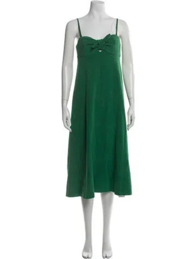 Pre-owned Zimmermann Square Neckline Midi Length Dress In Green