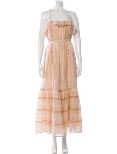 Pre-owned Zimmermann Square Neckline Midi Length Dress In Neutral