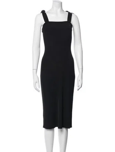 Pre-owned Zimmermann Square Neckline Midi Length Dress W/ Tags In Black